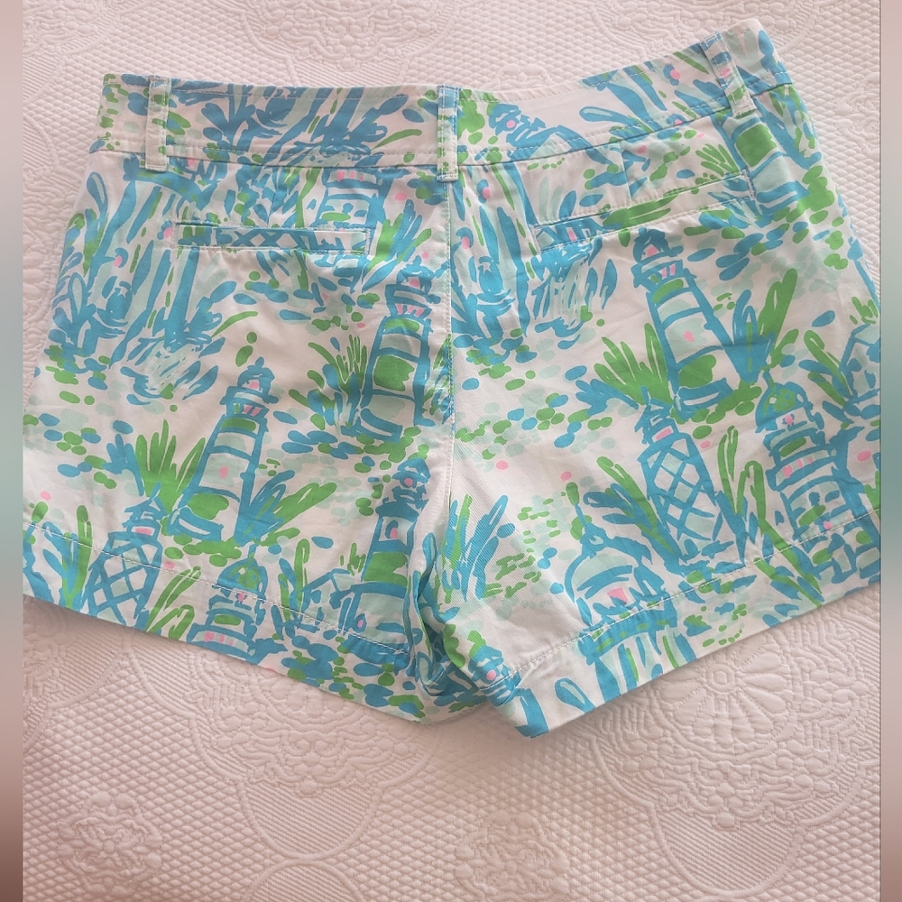 Lilly Pulitzer Blue and Green Printed Shorts - Picture 2 of 7
